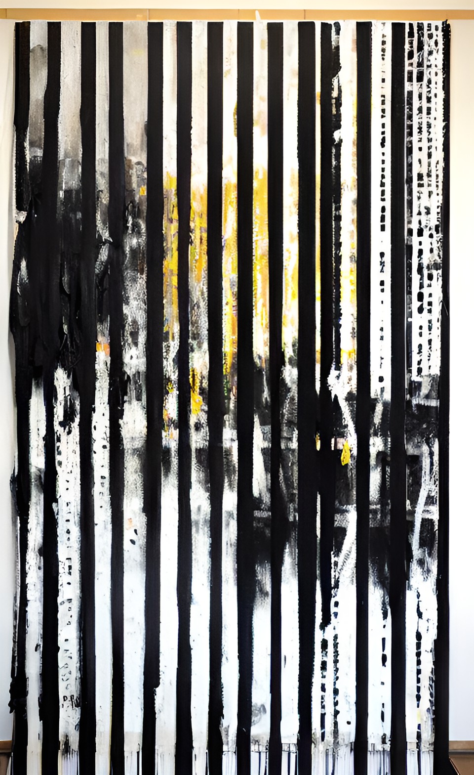 A painting partially covered with black censorship bars, representing the challenges of censorship and artistic freedom